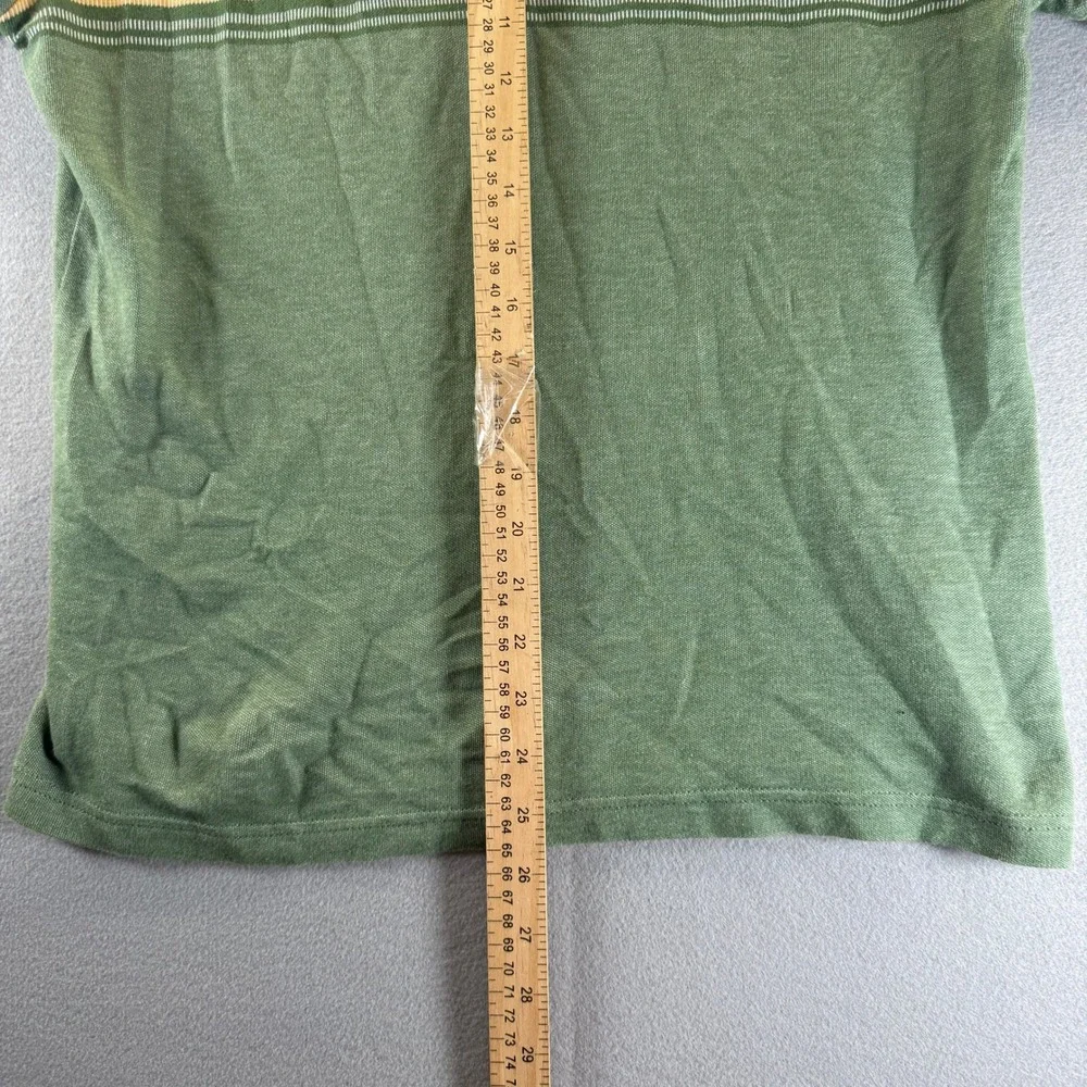 Original Penguin Mens Green Striped Short Sleeve Cotton Polo Shirt Size M
